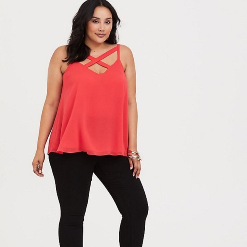 Torrid Size 2 Double Layer Swing Cami in Red